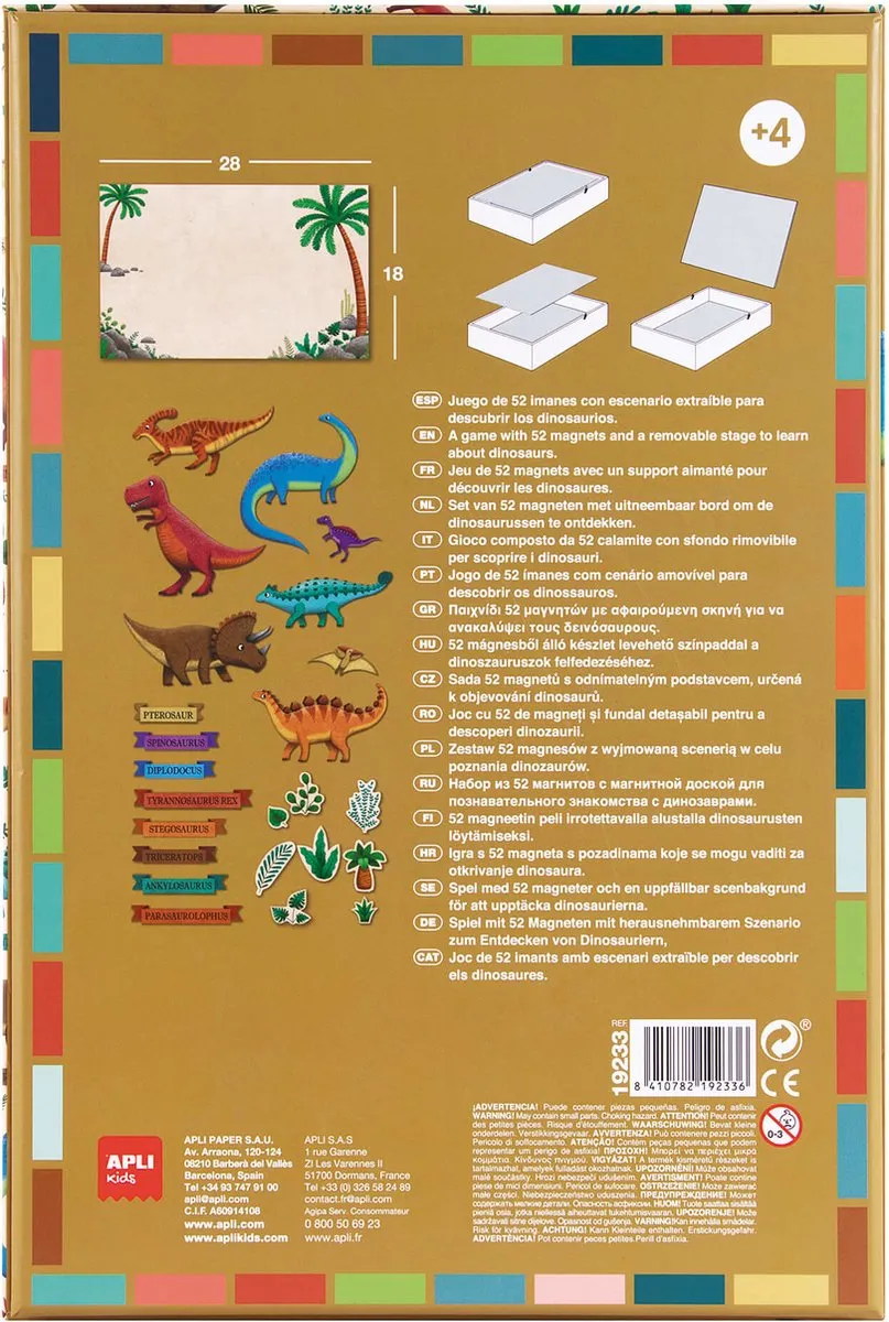 Apli Kids Dinosaurus Magneetspel 19233 - 52 Magneten
