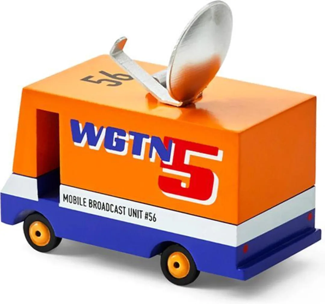 Candylab Toys News Van 17410013 - Oranje/Wit/Blauw/Rood