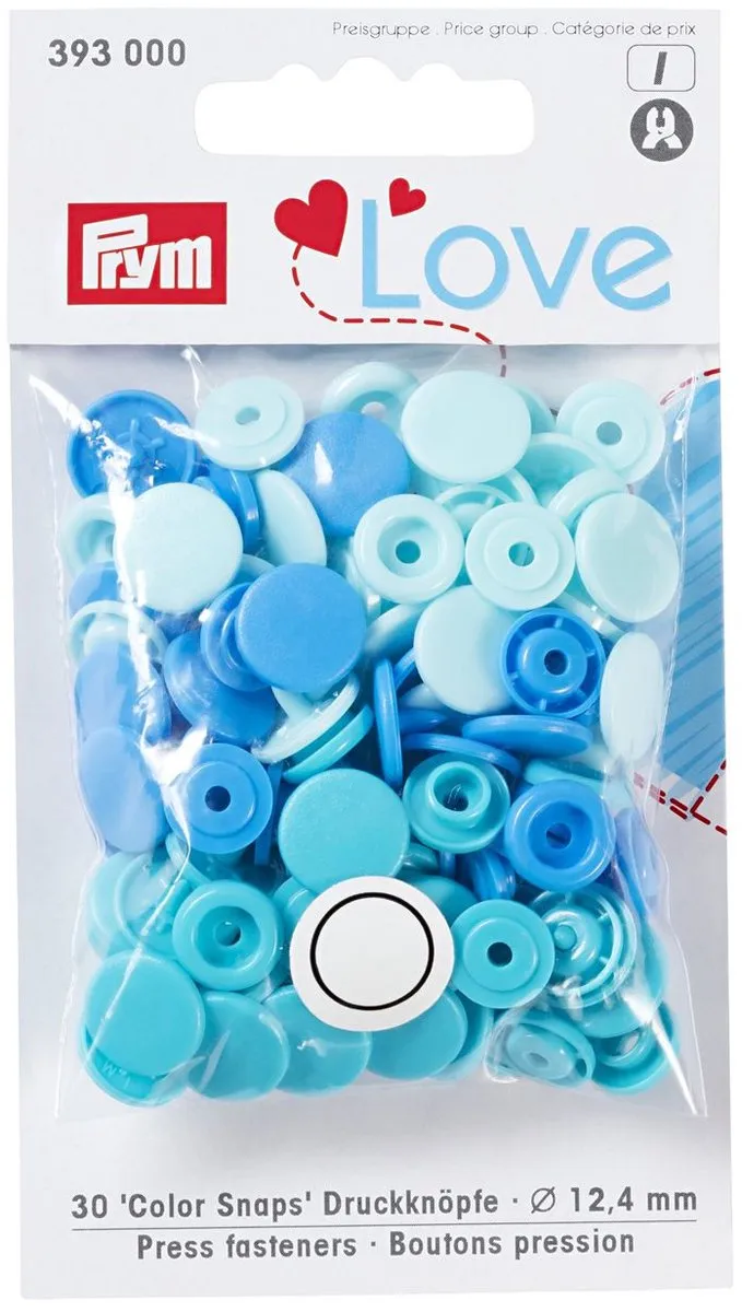 Prym Love Color Drukknoppen 12,4mm - Blauw - 30 Stuks