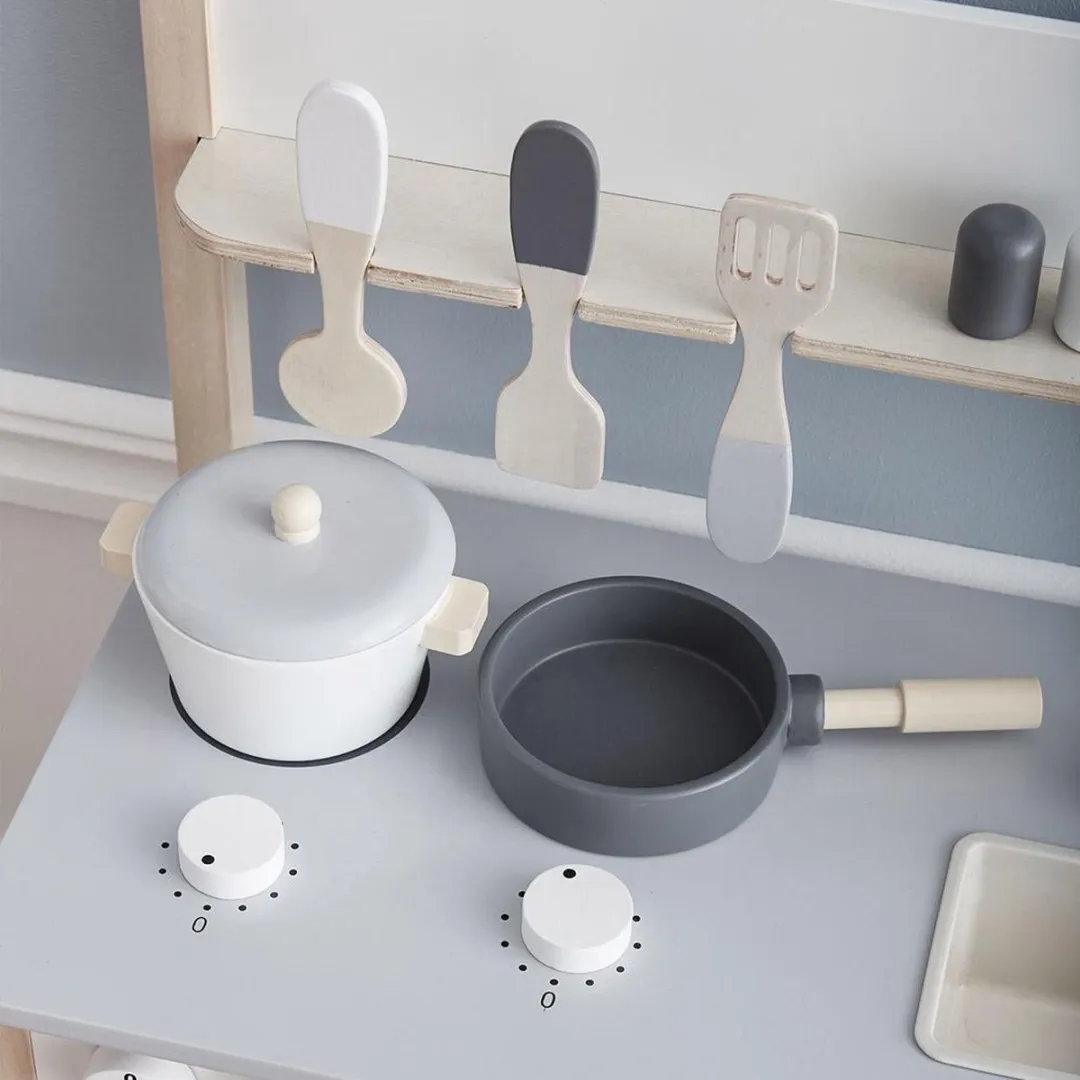 Kids Concept Houten Keuken Wit-Naturel - Grijs