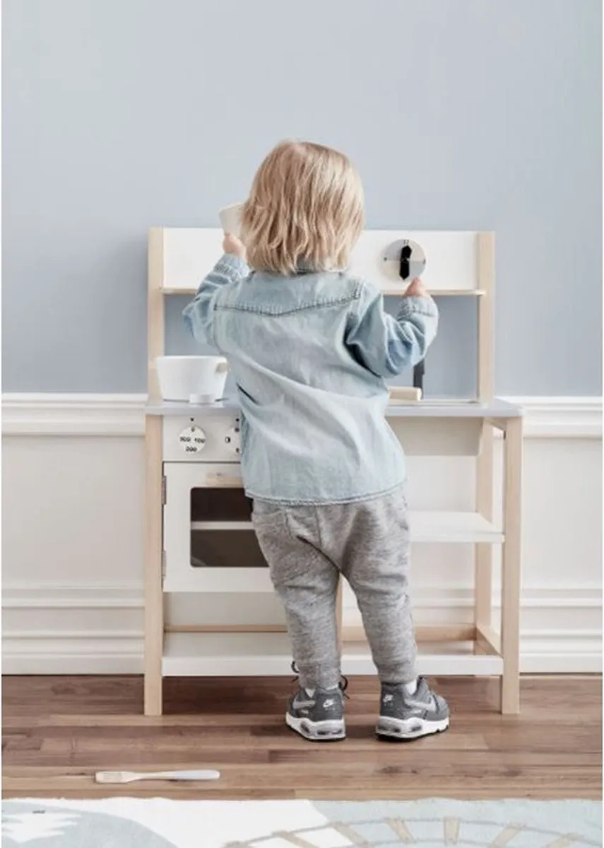 Kids Concept Houten Keuken Wit-Naturel - Grijs