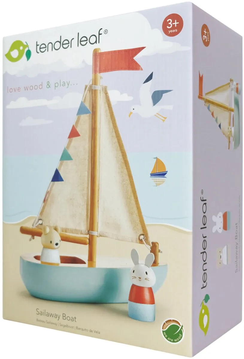 Tender Leaf Toys Sailaway Boat - Blauw