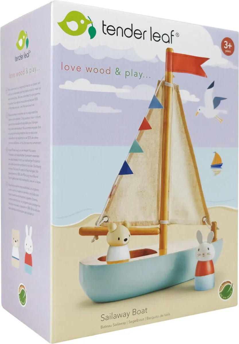 Tender Leaf Toys Sailaway Boat - Blauw