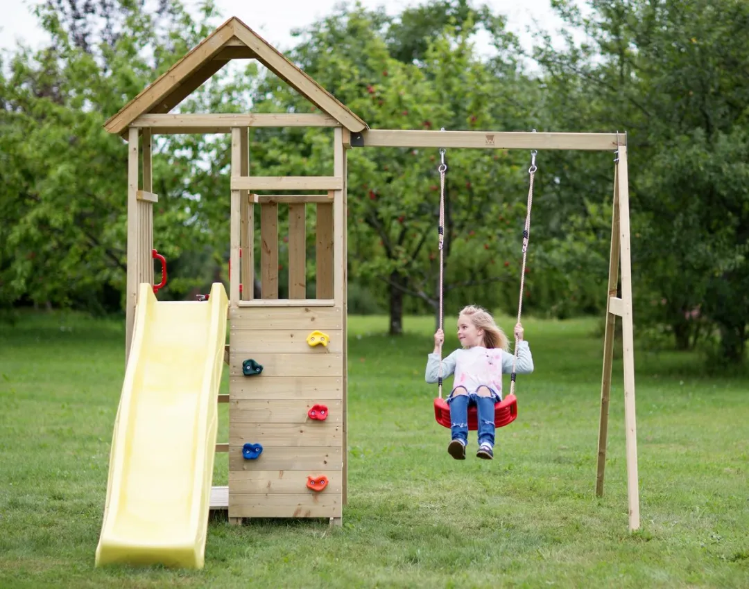 Wendi Toys Houten Speeltoren Pelikaan WTJ7 - Bruin/Geel