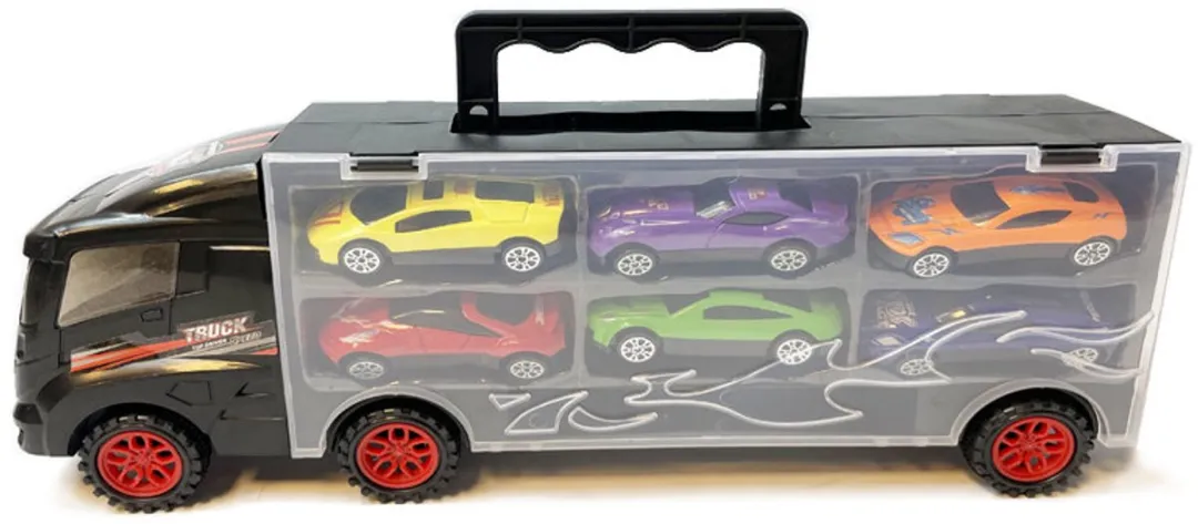 YJ Toys Vrachtwagen Transporter 30.5cm - 6-delig - 12 Auto's