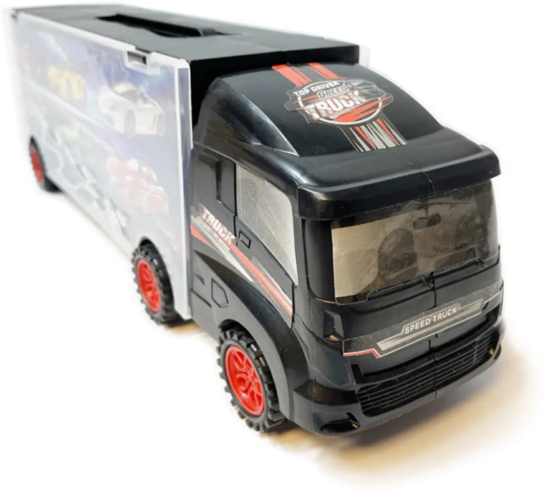 YJ Toys Vrachtwagen Transporter 30.5cm - 6-delig - 12 Auto's