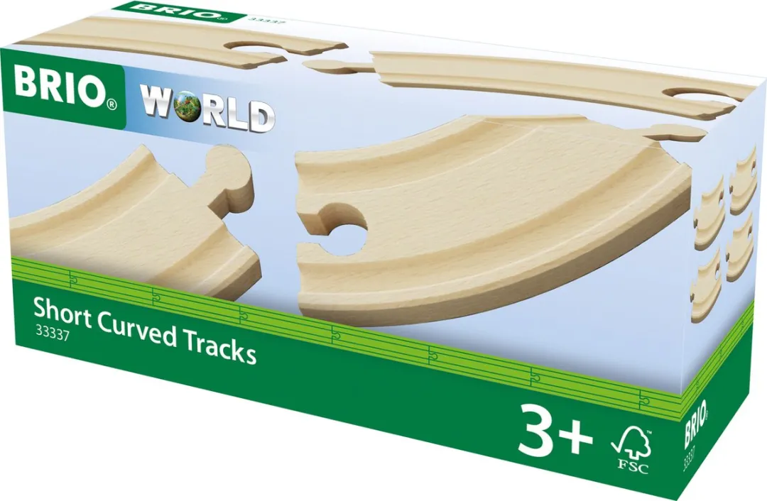 BRIO Gebogen Korte Rails 33337 - 4 Stuks - Multi