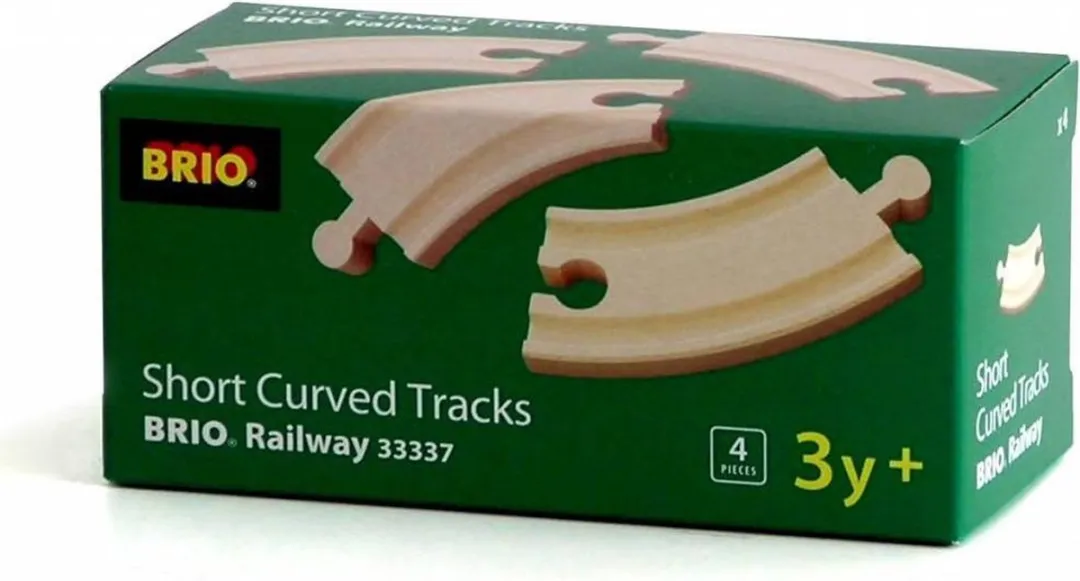 BRIO Gebogen Korte Rails 33337 - 4 Stuks - Multi