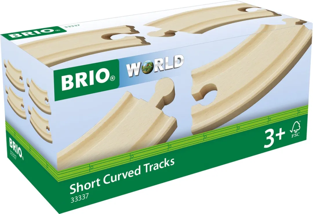 BRIO Gebogen Korte Rails 33337 - 4 Stuks - Multi