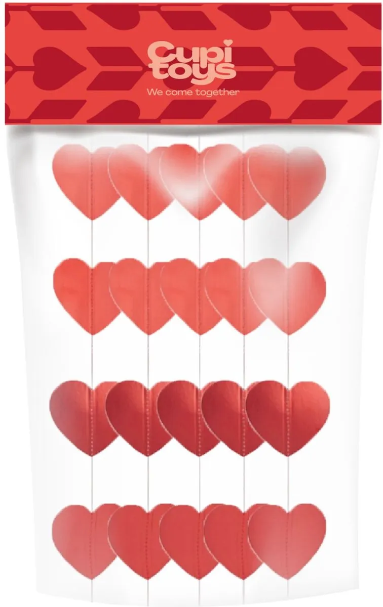 Cupitoys Valentijn Hangdecoratie Hartjes Swirls - Rood