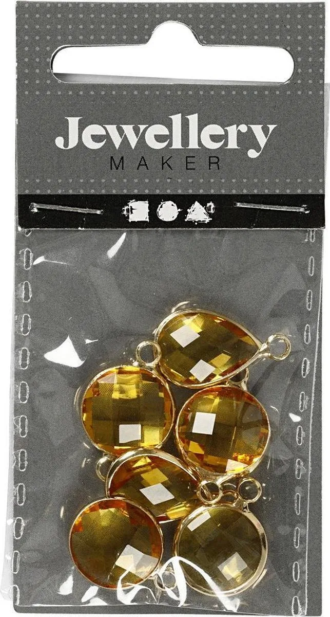 Creativ Company Sieradenhanger Cabochon Geel 6 Stuks