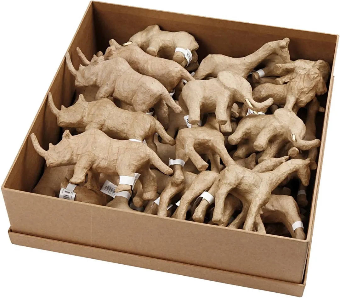 Creativ Company Papier-maché Jungledieren 32 Stuks