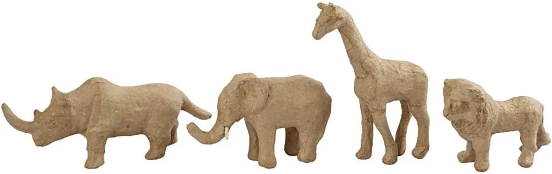 Creativ Company Papier-maché Jungledieren 32 Stuks - Kraft
