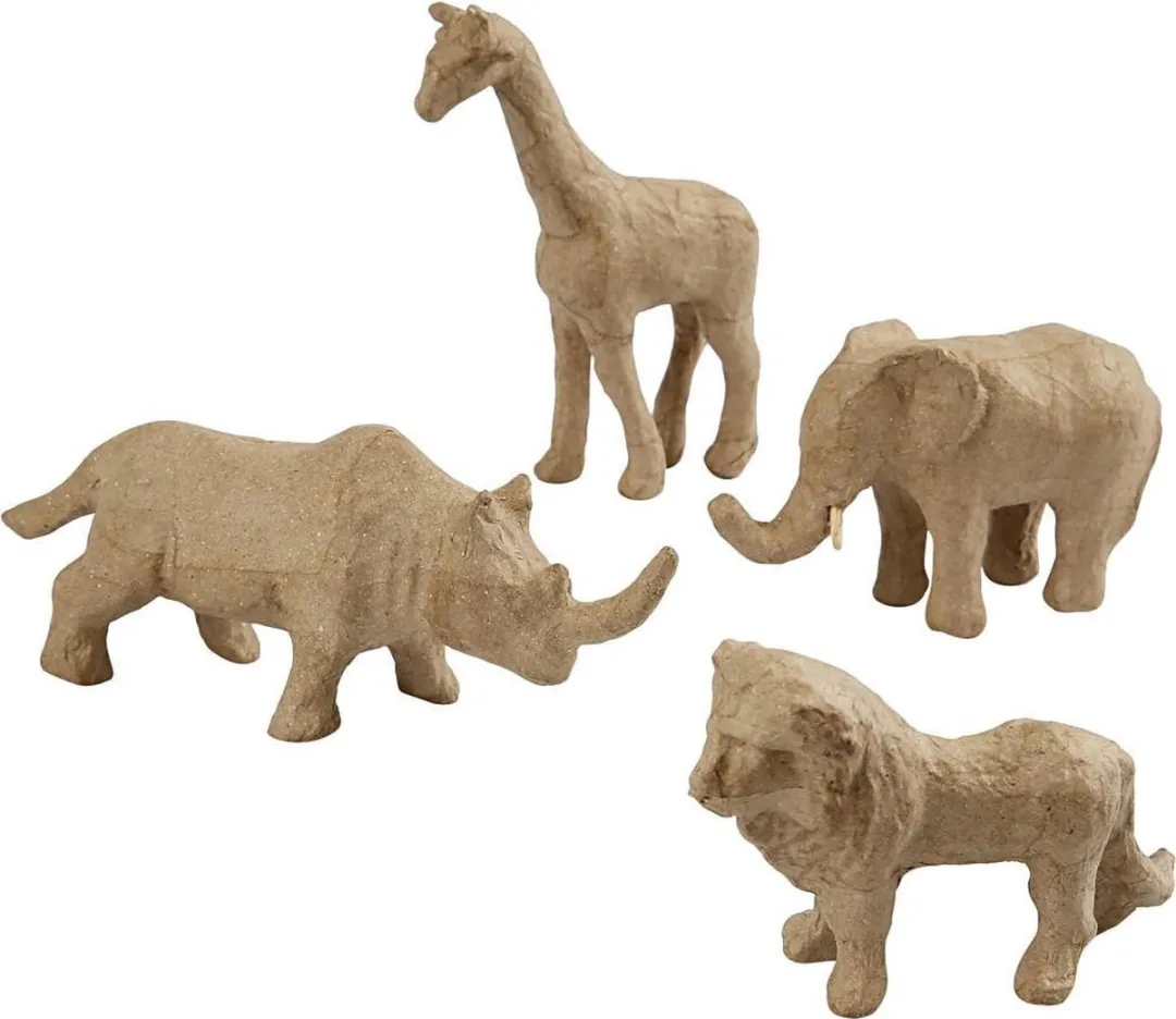Creativ Company Papier-maché Jungledieren 32 Stuks - Kraft