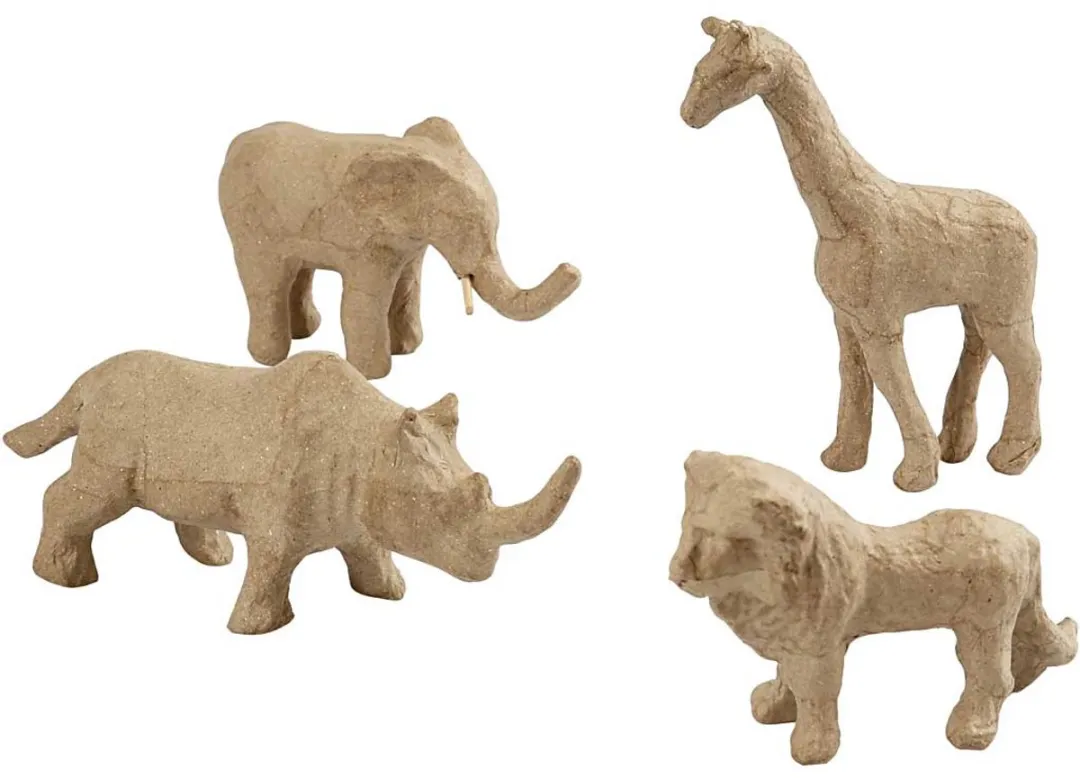 Creativ Company Papier-maché Jungledieren 32 Stuks - Kraft