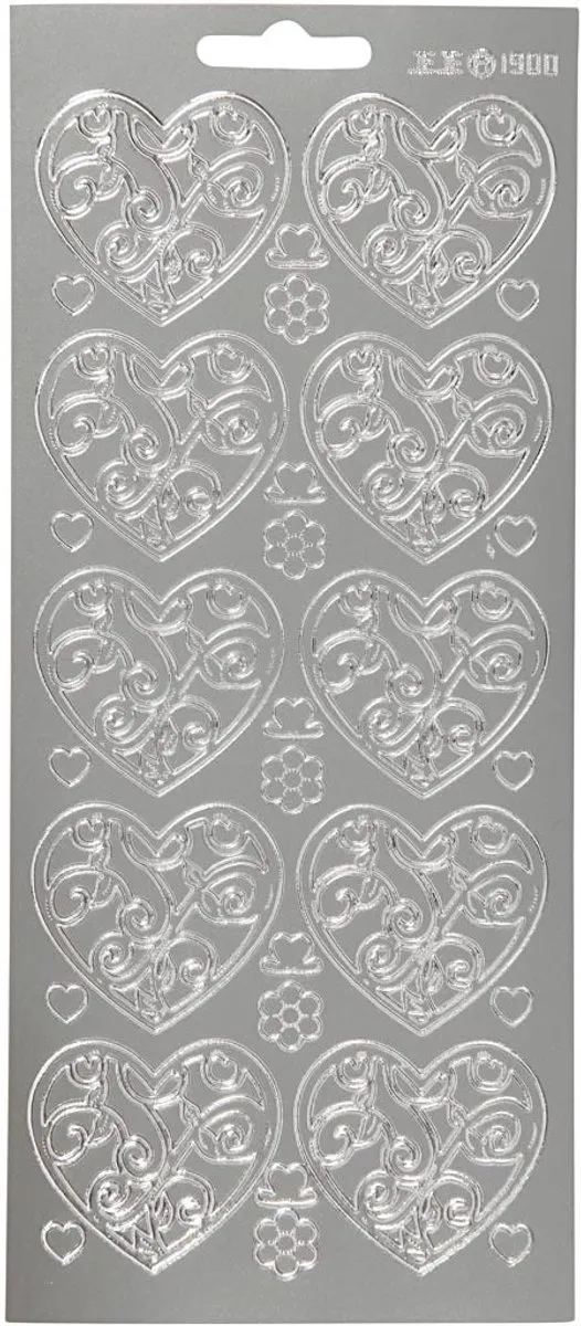 Creativ Company Zilver Harten Stickers