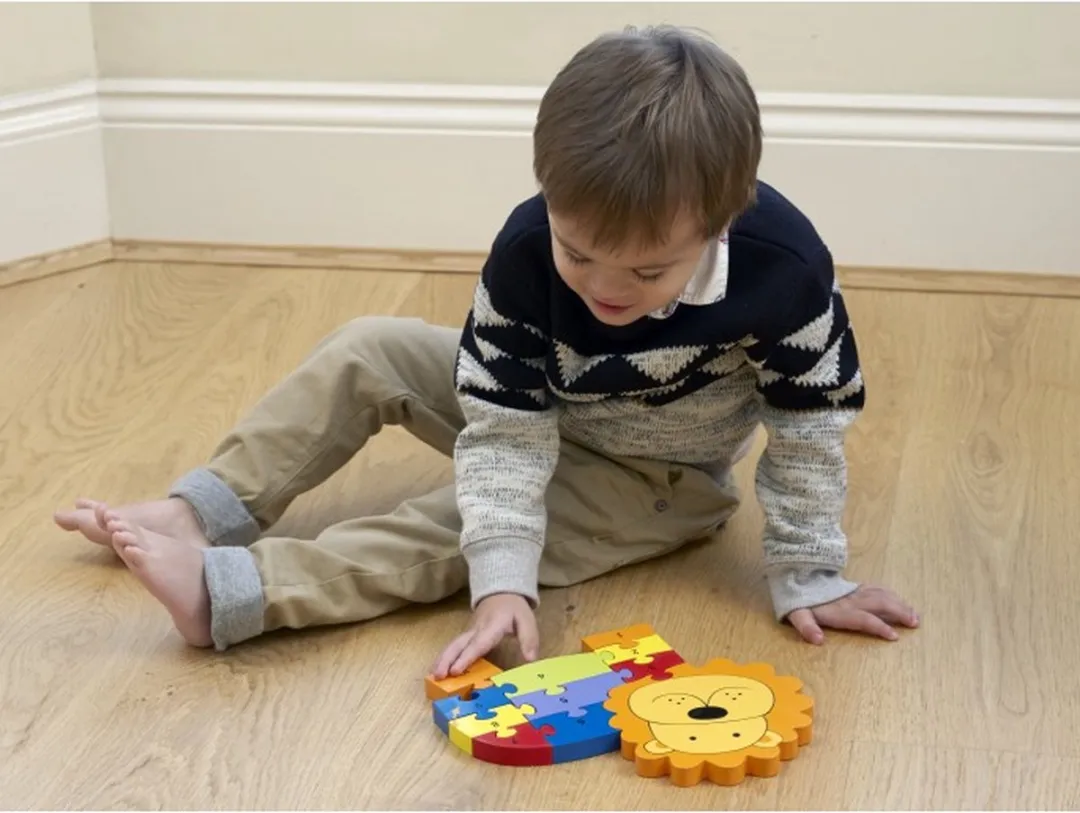 Orange Tree Toys Dieren Nummer Puzzels Leeuw