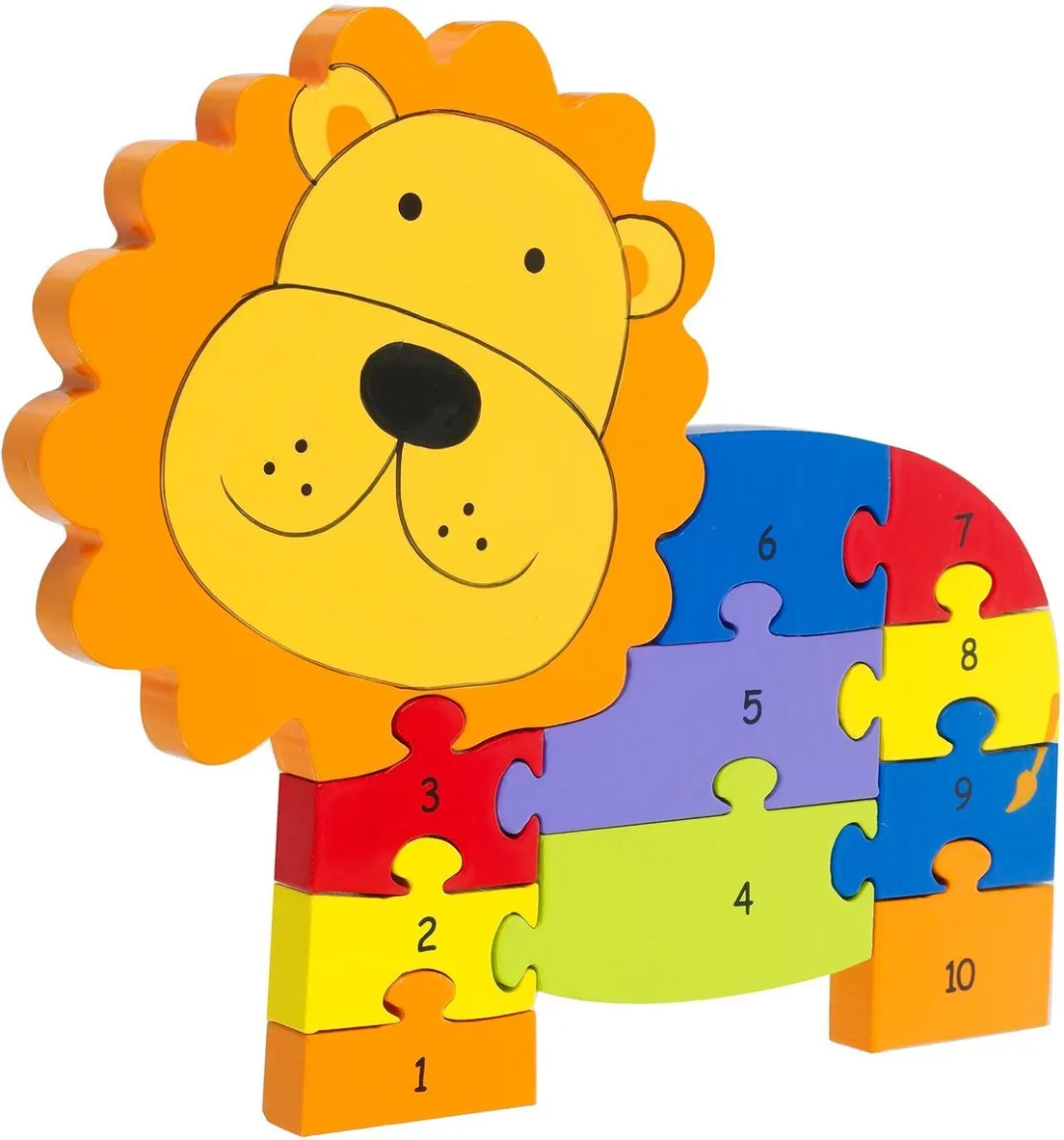 Orange Tree Toys Dieren Nummer Puzzels Leeuw