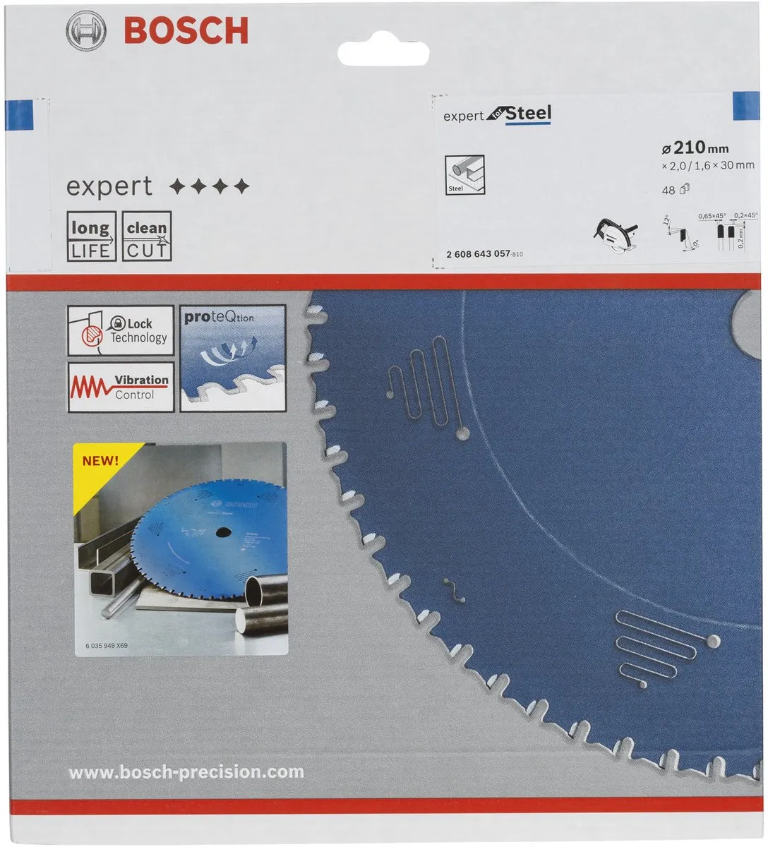 Bosch Expert Staalzaagblad 210mm 48 Tanden - 30mm As