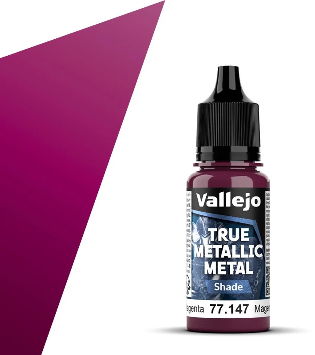 Vallejo Hobbyverf True Metallic Metal Shade Karmozijn Magenta 18ml