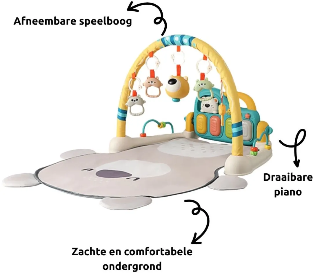 Eco Toys Cute Bear Roze Multifunctioneel Speelkleed