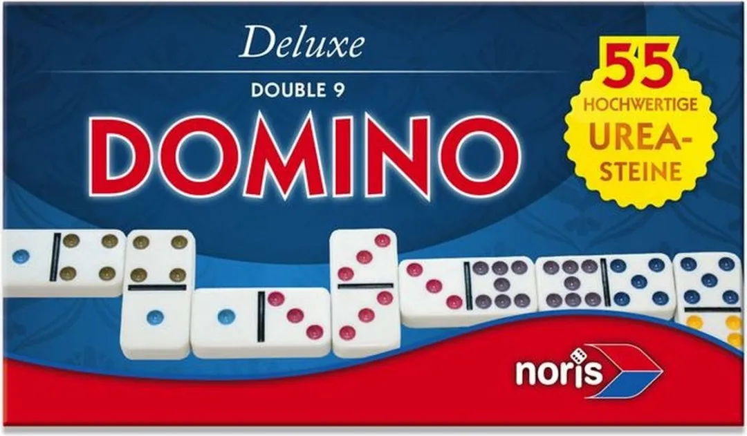 Noris Dominostenen Deluxe Double 9 - 55 Stuks Wit - afbeelding 6 van 6