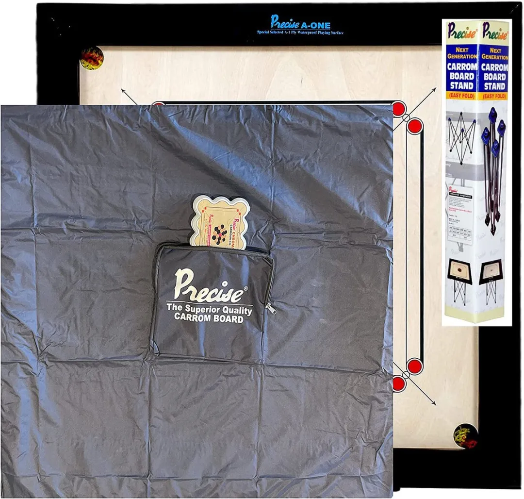 Ubergames Ama-8mm Carromspel 74x74cm - Toernooi - inclusief Cover & Tas