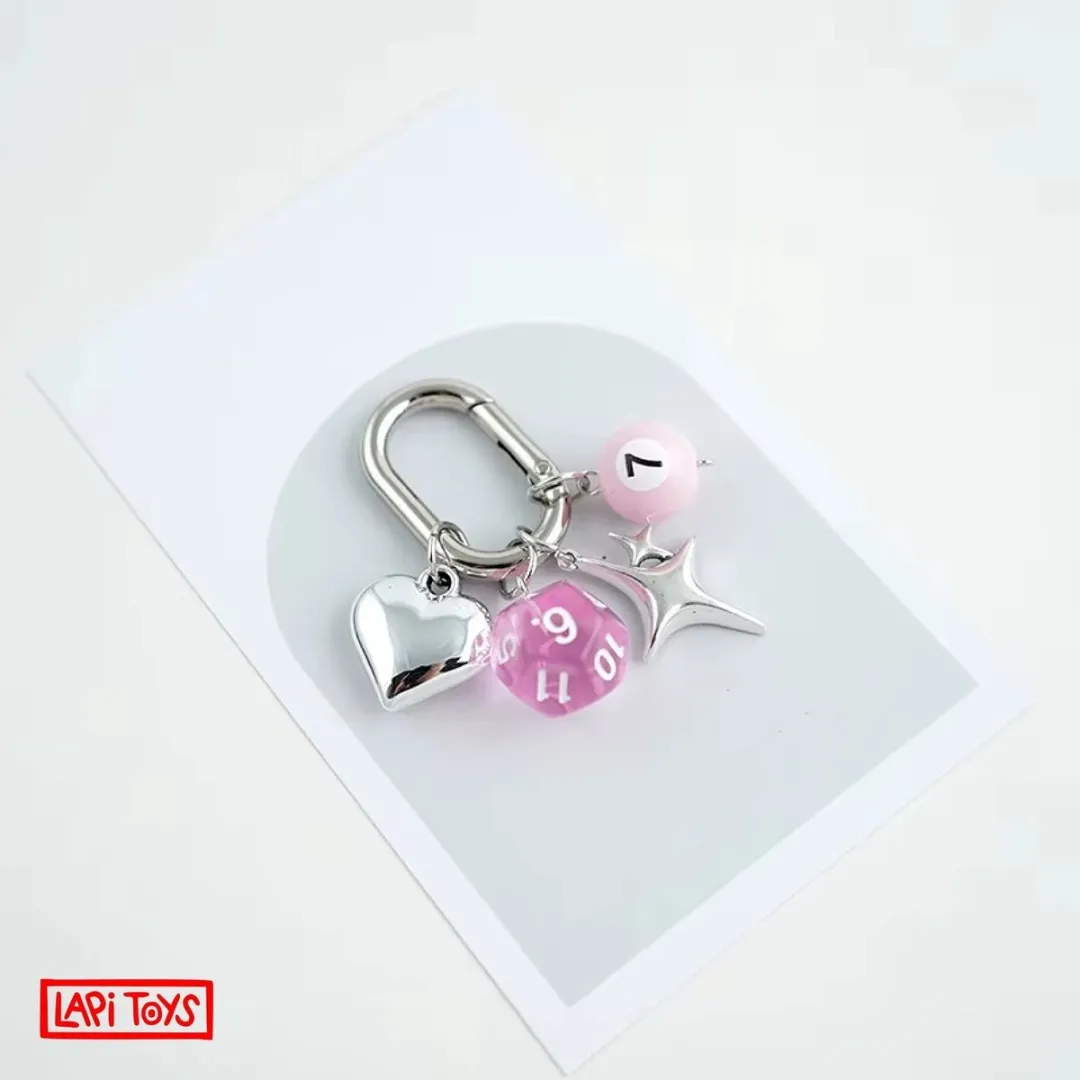 Lapi Toys DnD Metaal Roze Dobbelsteen Sleutelhanger