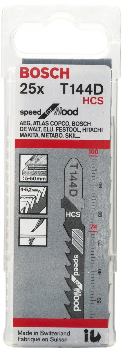 Bosch T 144 D Speed Decoupeerzaagblad - Hout/Aluminium - 25 Stuks