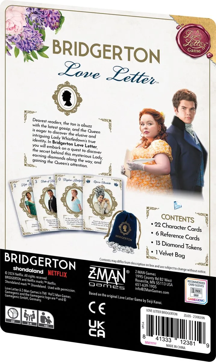 Z-Man Games Love Letter Bridgerton Kaartspel - 2-6 Spelers