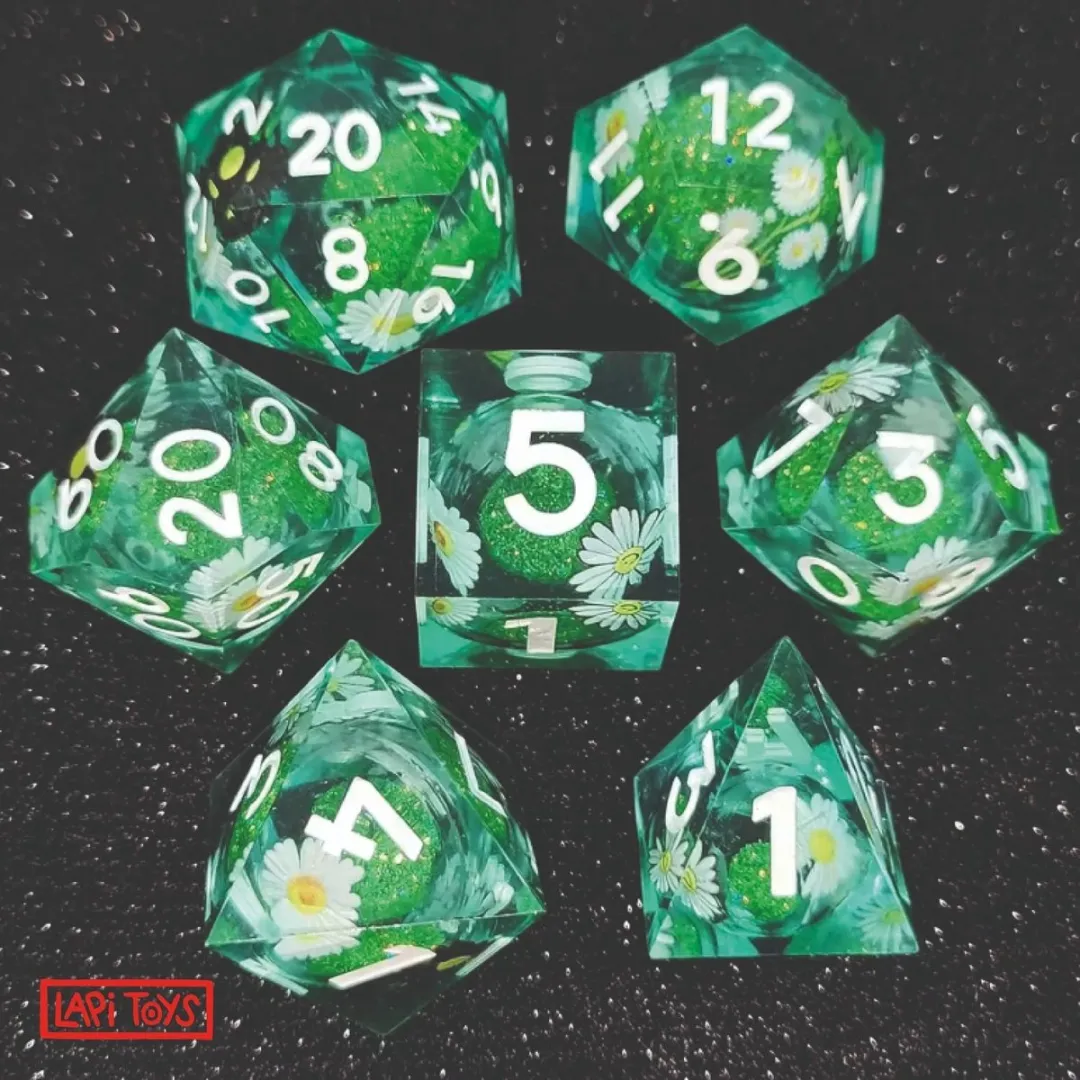 Lapi Toys D&D Liquid Core Dobbelstenen - 7-delig Groen