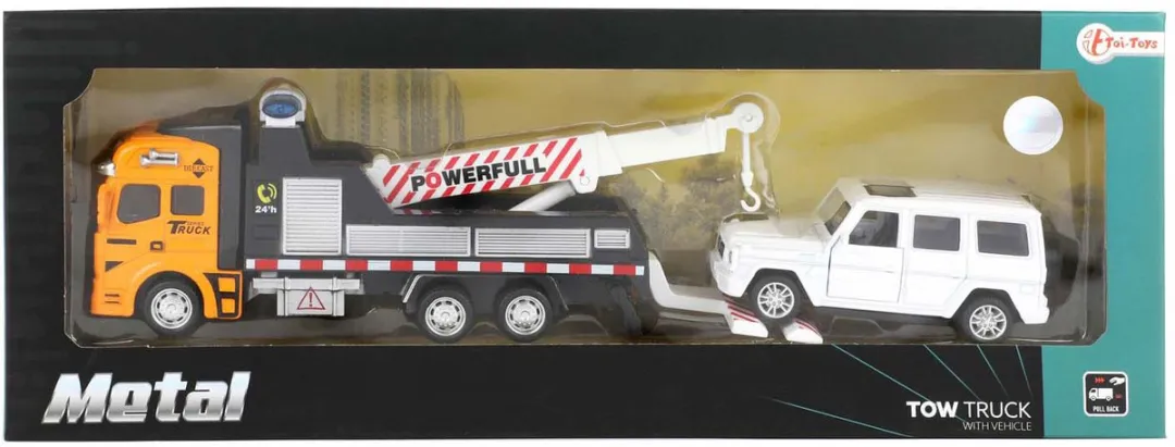 Toi-Toys Metalen Takel Sleepwagen met Auto 24087A - Multicolor