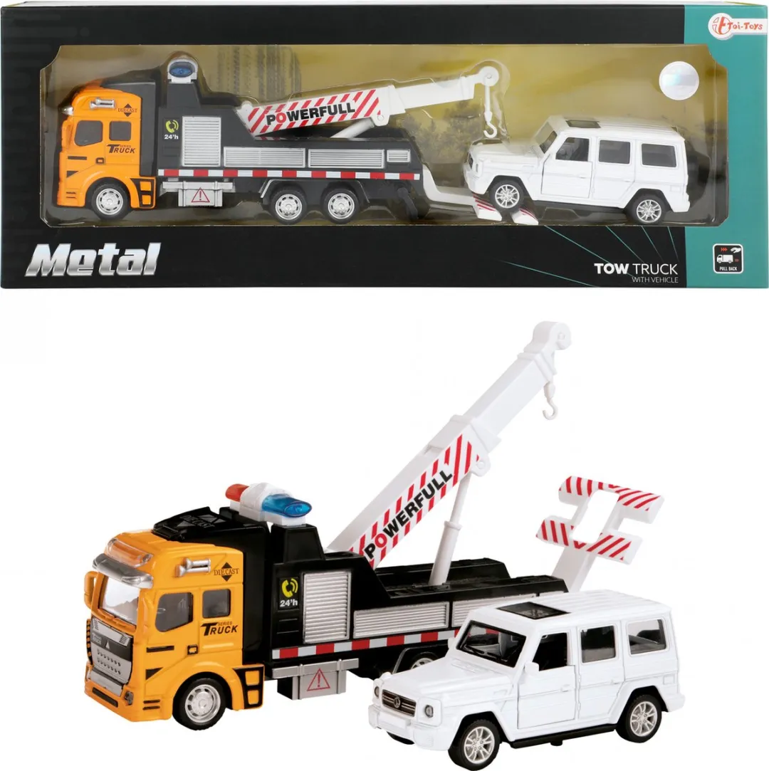 Toi-Toys Metalen Takel Sleepwagen met Auto 24087A - Multicolor