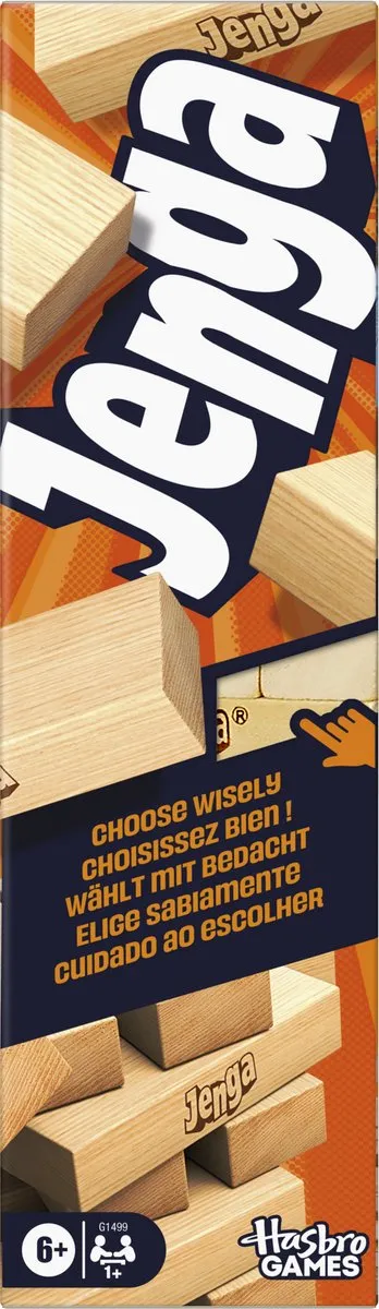 Jenga Vernieuwde Editie met digitale dobbelsteen Gezelschapsspel Officiële +6.