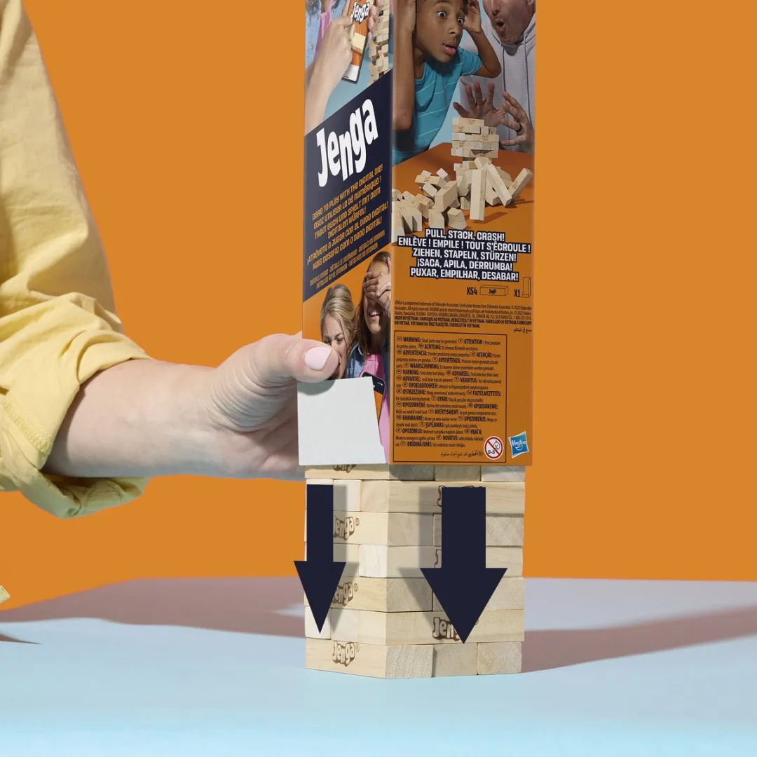 Jenga Vernieuwde Editie met digitale dobbelsteen Gezelschapsspel Officiële +6.