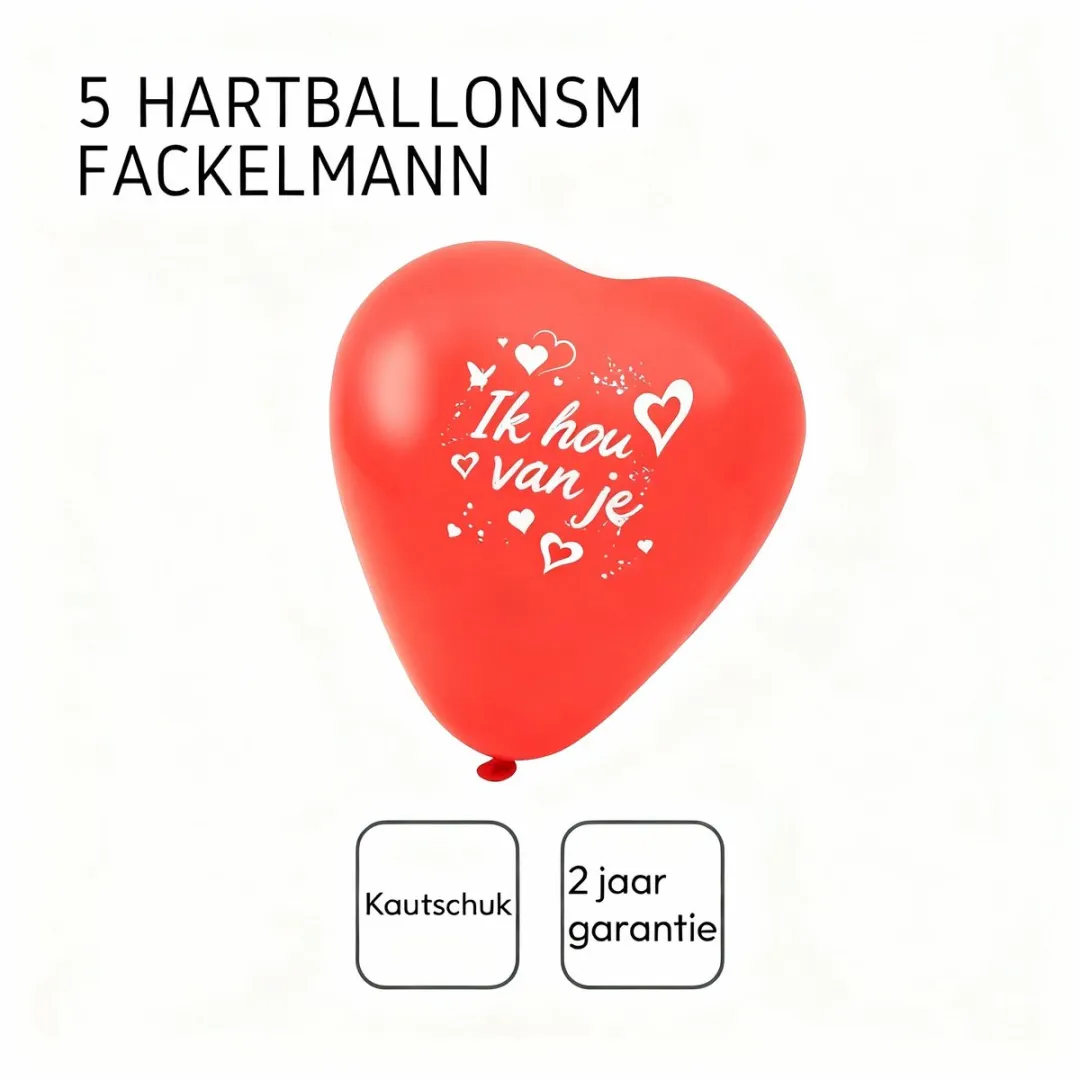 Fackelmann Hartballonnen Set - 5 Stuks Rood