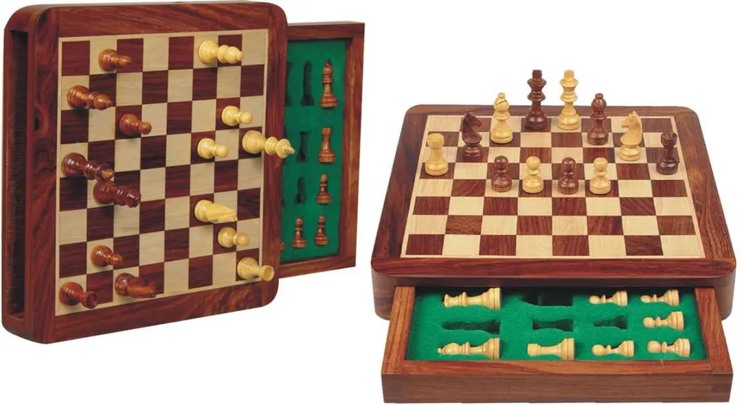 HOT Games Schaakspel Magnetisch Acacia Hout 19,5x19,5cm