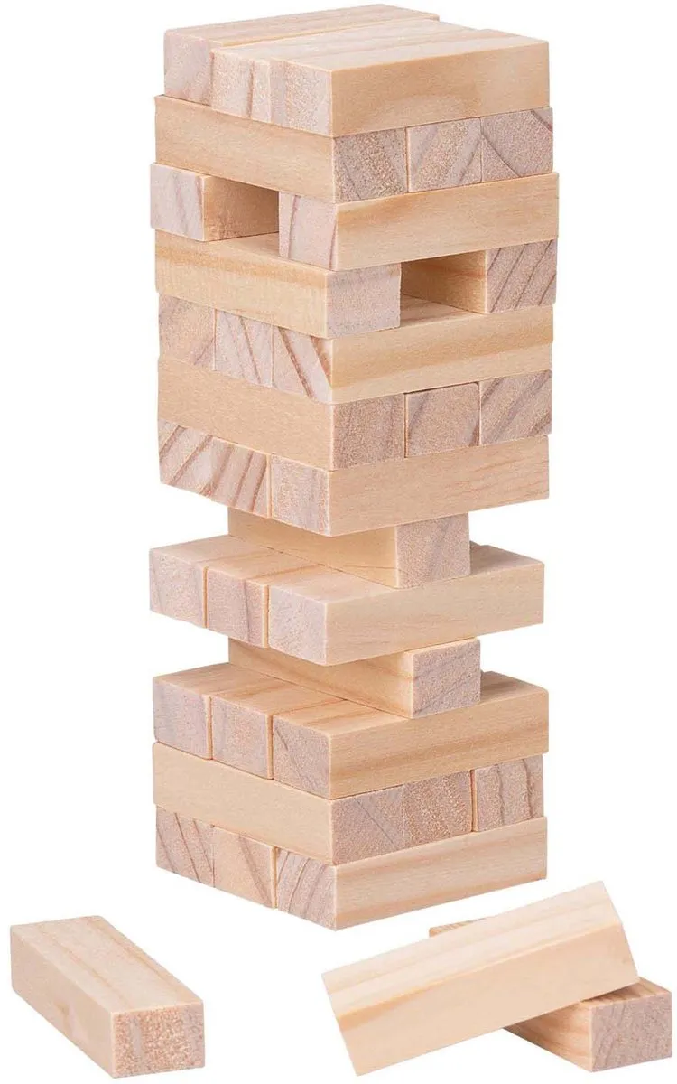 Eddy Toys Stapelspel 36-delig Houten Torenbouwspel - 3-8 Spelers