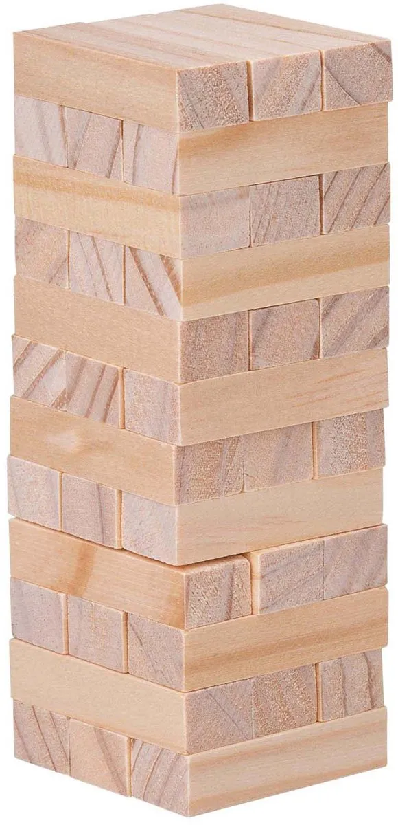 Eddy Toys Stapelspel 36-delig Houten Torenbouwspel - 3-8 Spelers