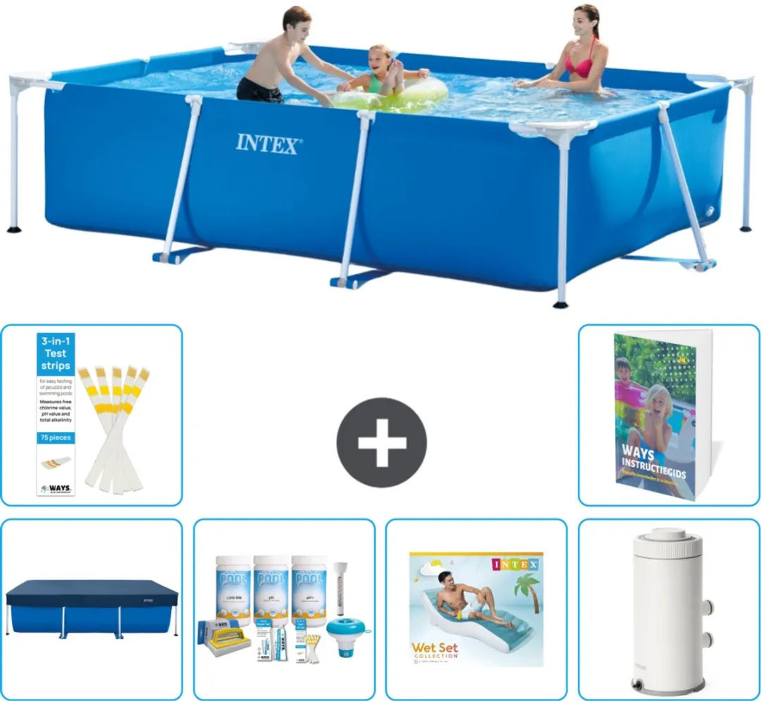 Intex 28272NP-Blauw Rechthoekig Frame Zwembad 300x200cm