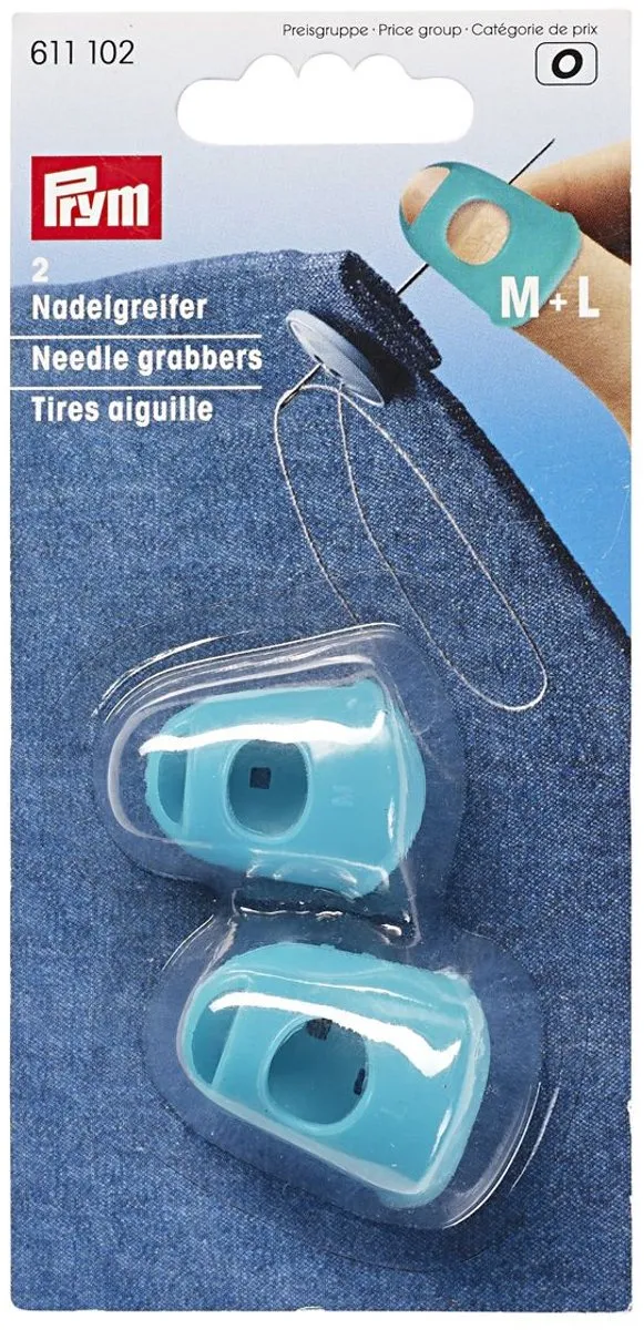 Prym Siliconen Naaldgrijpers M-L - Turkoois - 2 Stuks
