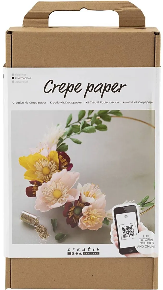 Creativ Company Crêpepapier Bloemenkrans op Ring - Multikleur