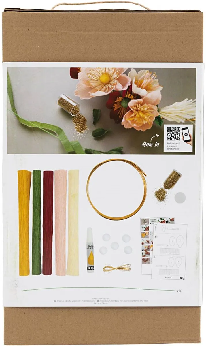 Creativ Company Crêpepapier Bloemenkrans op Ring - Multikleur