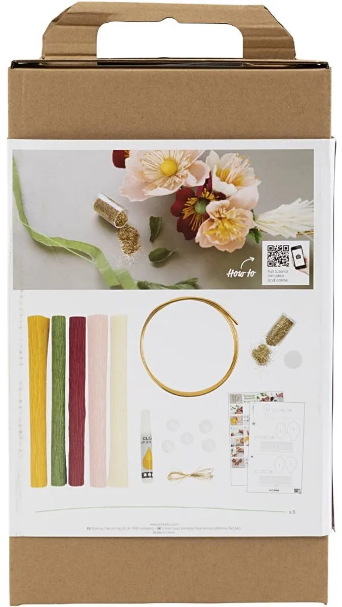 Creativ Company Crêpepapier Bloemenkrans op Ring - Multikleur