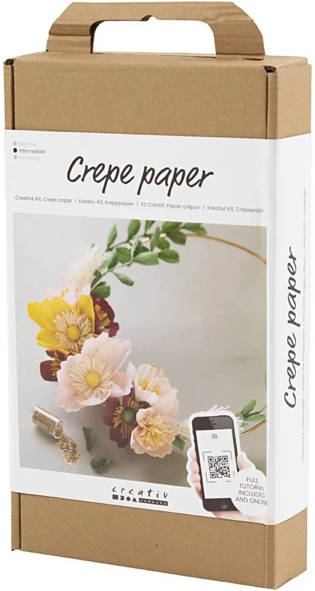 Creativ Company Crêpepapier Bloemenkrans op Ring - Multikleur - afbeelding 6 van 6