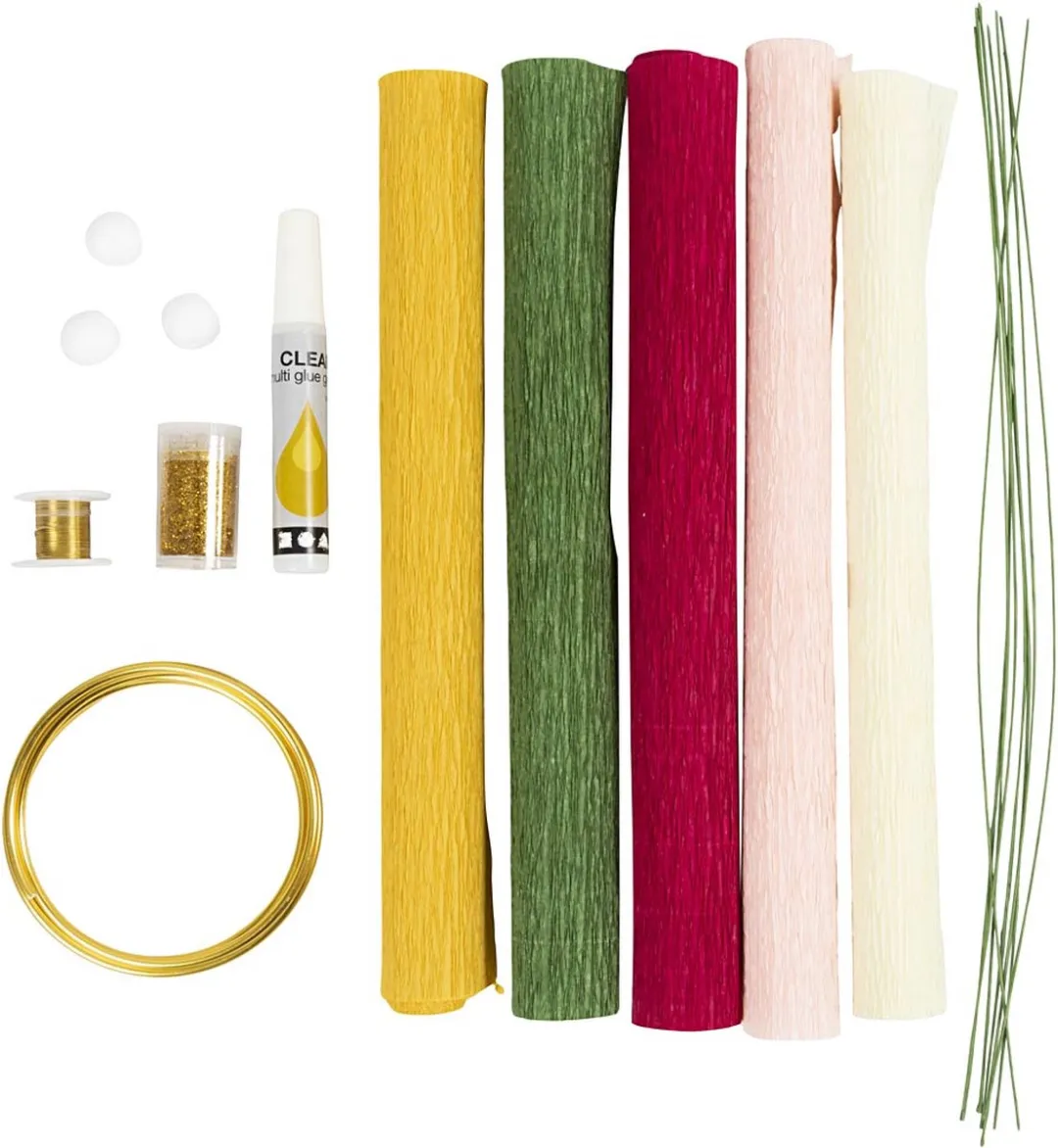 Creativ Company Crêpepapier Bloemenkrans op Ring - Multikleur