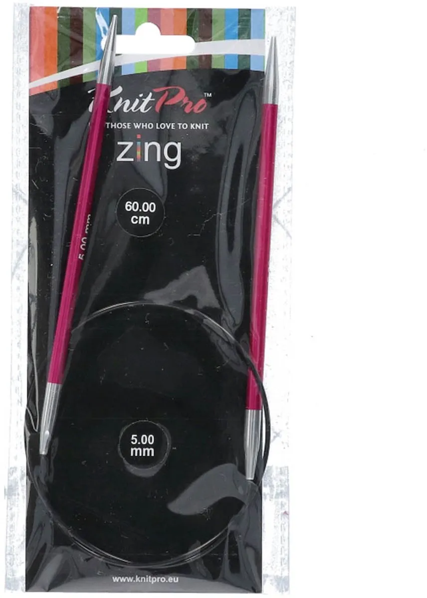 KnitPro Zing Rondbreinaalden 60cm 5.0mm