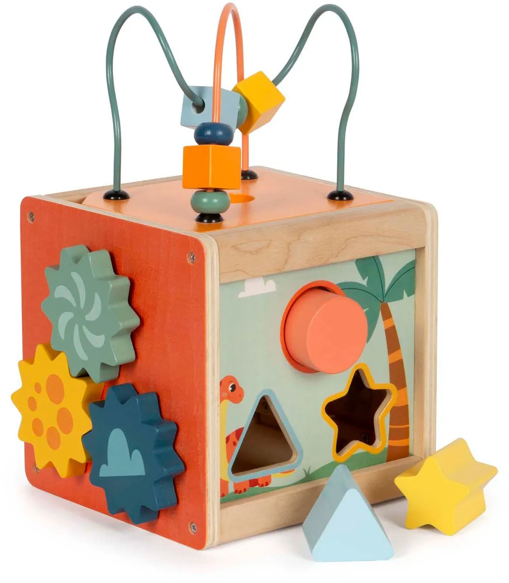 Small Foot Houten Activiteitenkubus Dino Motoriekspiraal - 12618