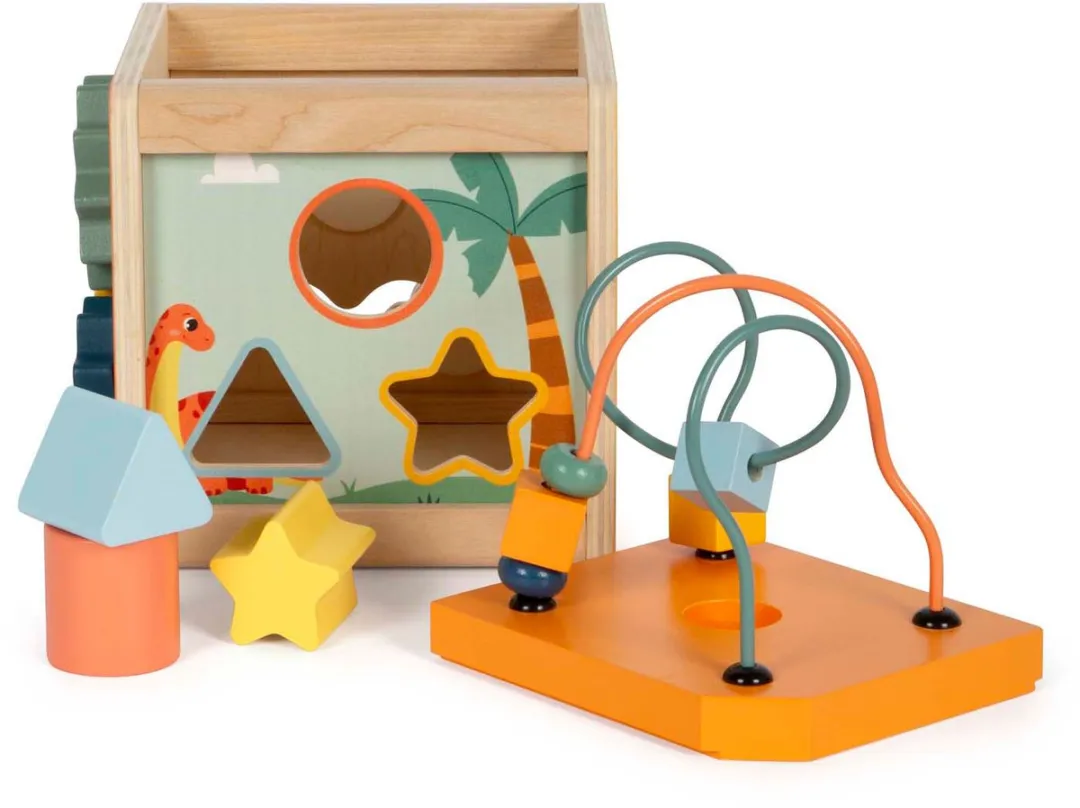 Small Foot Houten Activiteitenkubus Dino Motoriekspiraal - 12618