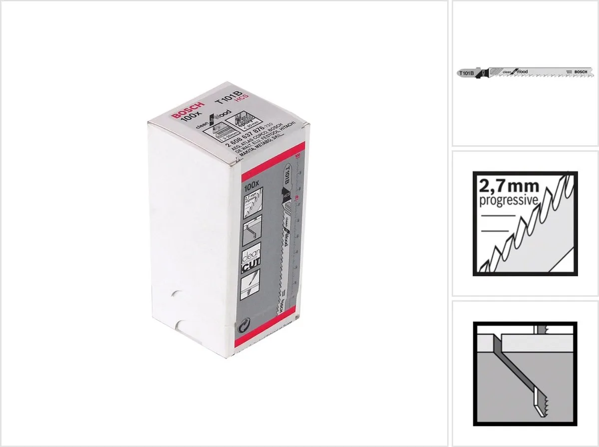 Bosch T 101 B Clean Decoupeerzaagbladen Hout - 100 Stuks - afbeelding 6 van 6